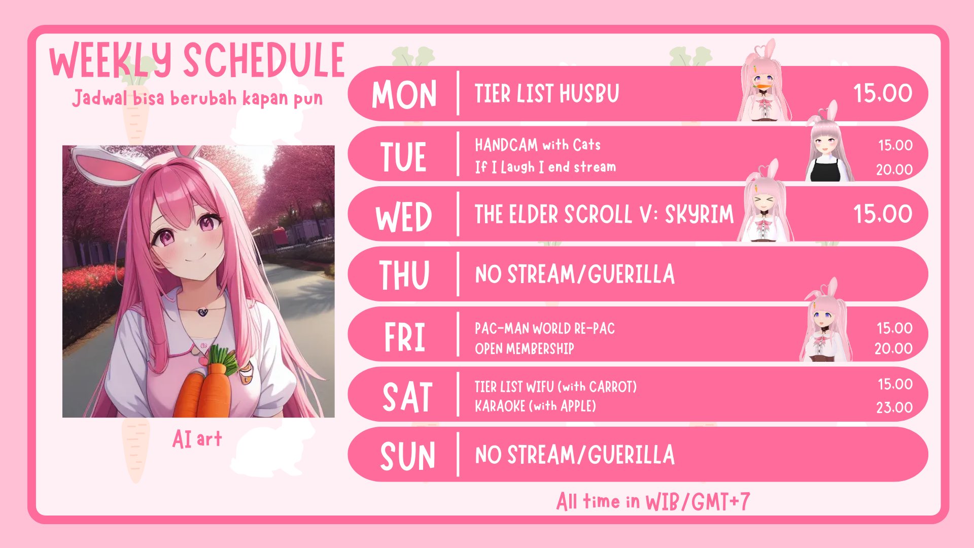 Carrot Lappin || Merch in Shoppe on Twitter: "New Schedule from 21st ...