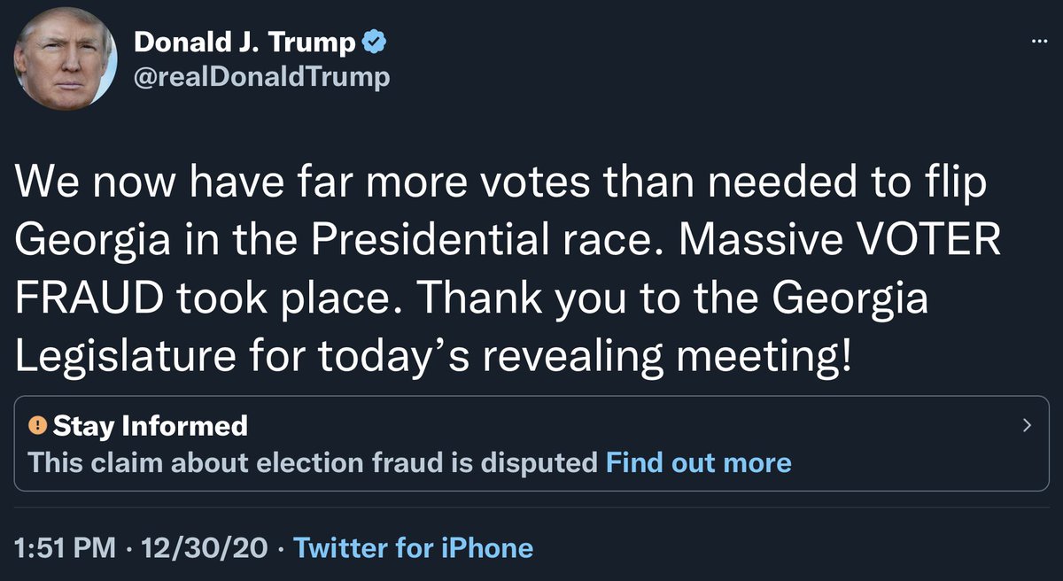 Just spent a few minutes reading The Former Guy’s tweets from December 2020 through January 6th, 2021. YIKES. I dare you to read all of them and conclude he wasn’t directing a conspiracy to overthrow the US Government. These are just some highlights. 1/7