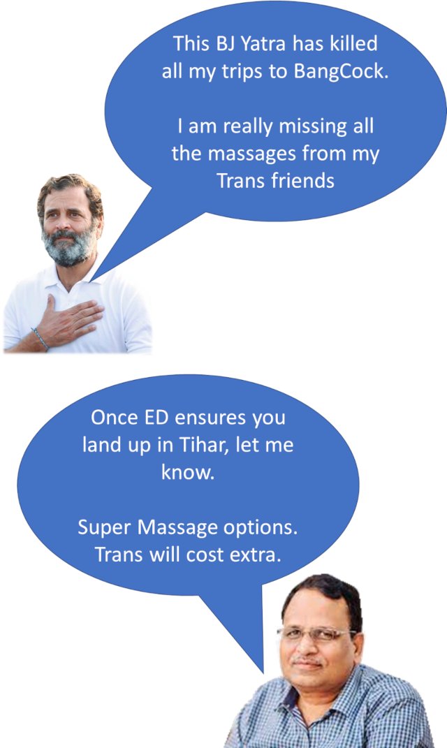 iamanevm's tweet photo. @Indian_Analyzer ED offers massage services to Pappu in Tihar (from his trans friends in BangCock), should be confess to the frauds committed by him and his Mamma in the NH case
#nhcase #nationalHerald #ED #raulVincy #rahulGandhi #antoniaMaino https://t.co/4S4xnSVU0e