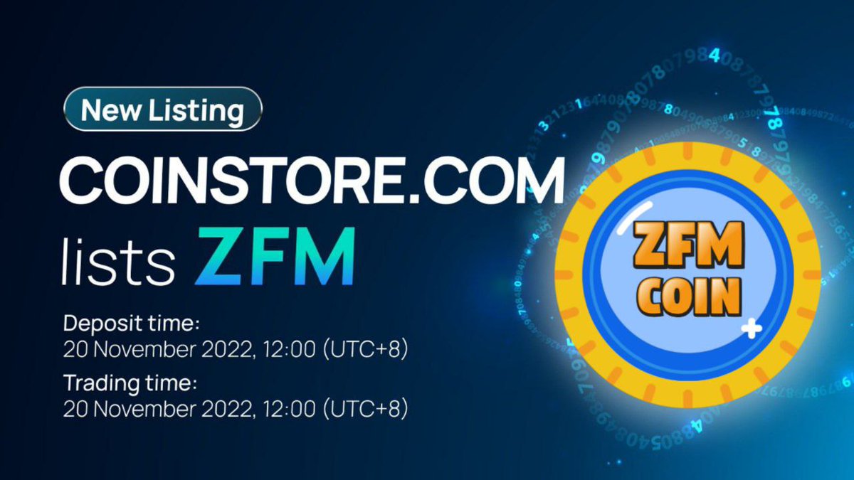zfmcoin's tweet photo. Listing Updates

We are happy to announce, we are going to list on Coinstore Exchange.

Trade: https://t.co/8yzlONBnwG

Stay with us for more updates, we are working to give you updates ASAP.

#ZFM_Team https://t.co/Lz7hCHZmtw