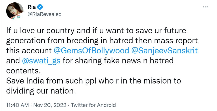 GemsOfBollywood's tweet photo. She is a Congress leader linked with #Bullywood. If you agree with her, follow her advice.

If you believe that @GemsOfBollywood is doing a crucial Yajna, support us by being our brand ambassadors. This is your Yajna 

Also follow @swati_gs and @SanjeevSanskrit as Plan B
🙏 https://t.co/TDQLRS2PKH