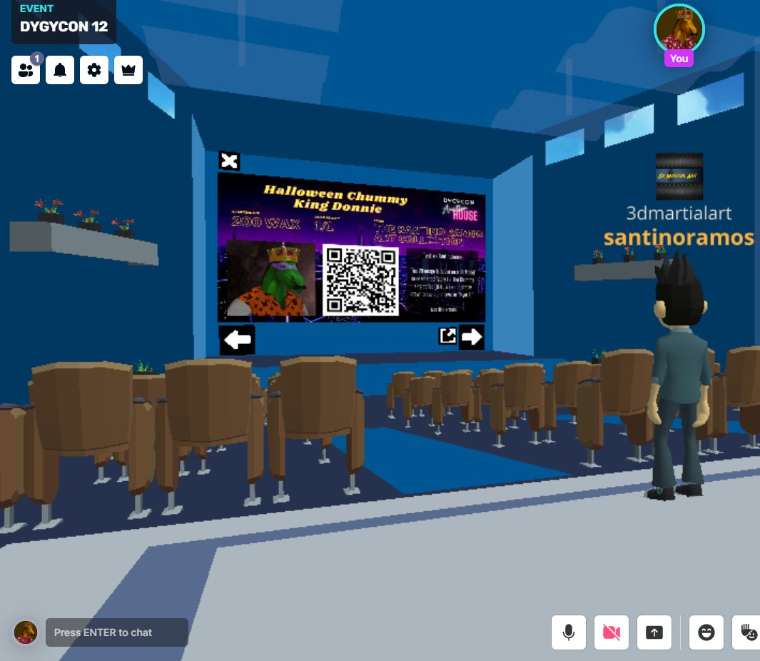 You can bid on this 1 of 1 NFT that is part of a collab series with <a href="/senorLupe/">SEÑORLUPE</a> by going to the auction room at <a href="/dygycon/">DYGYCON</a> 12 which ends Sunday night or by scanning the QR code or going to <a href="/neftyblocks/">NeftyBlocks</a> directly:
neftyblocks.com/marketplace/au…