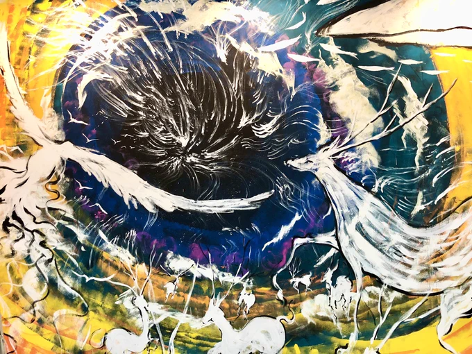 音楽に合わせて流星群を描いて、完成!ありがとうございます#デザフェス56 