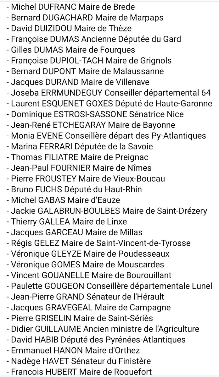 #Ouiàlacorrida !
La liste des 217 signataires d'une tribune de soutien à la #corrida publiée ce dimanche dans le <a href="/leJDD/">Le JDD</a>. 1/2
<a href="/MidiLibreToros/">MidiLibreToros</a> @FredPradesML <a href="/MLMontpellier/">Midi Libre Montpellier</a> @GazetteLive34 <a href="/PatrickVignal/">Patrick Vignal</a> <a href="/JeanPierreGrand/">Jean-Pierre GRAND</a> <a href="/LaurenceCristol/">Laurence Cristol</a> <a href="/j_aficionados/">Jeunes Aficionados</a> @espritdusud1 <a href="/ManadeCuille/">Manade CUILLE</a>