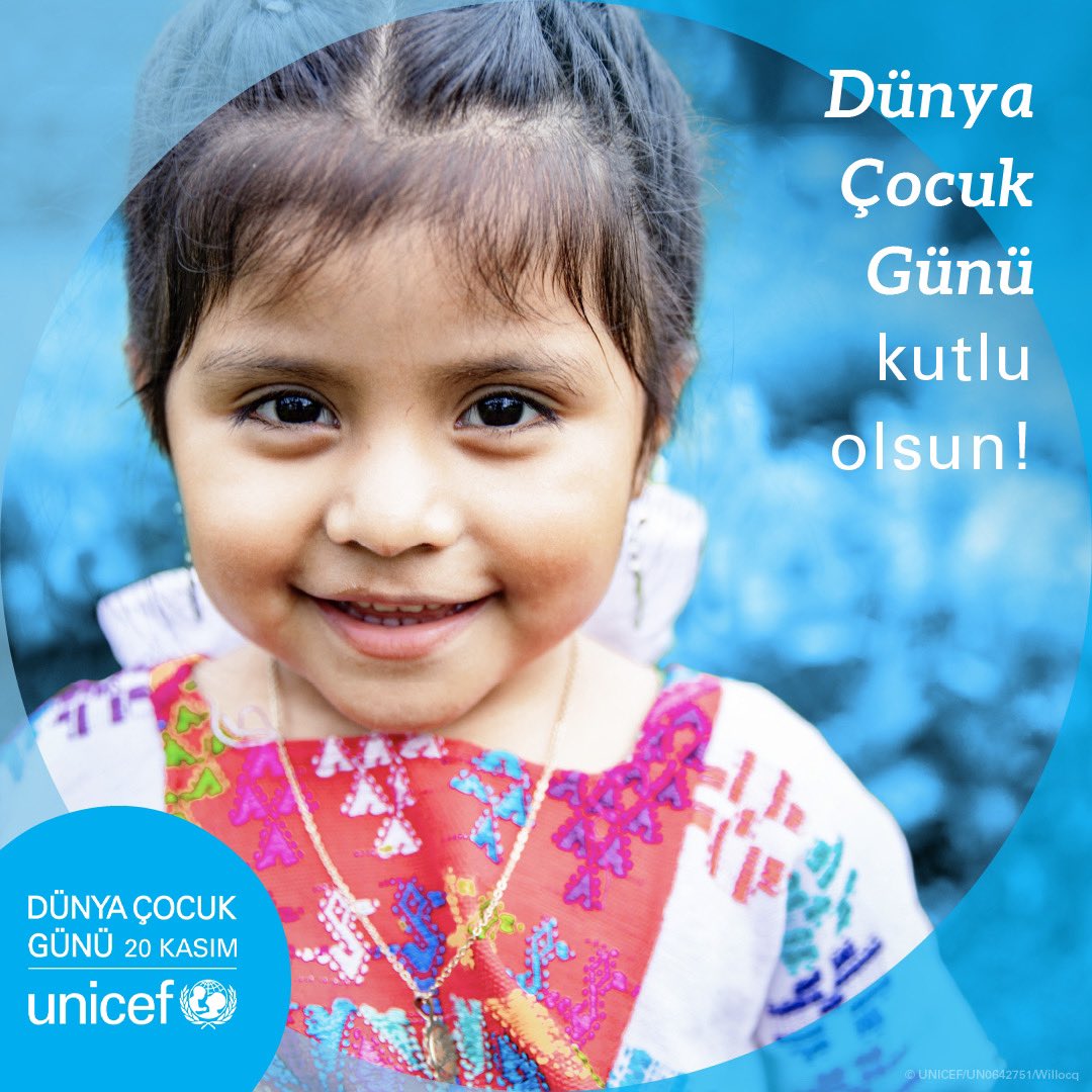 Konu çocuk haklarıysa hepimiz aynı takımdayız! 

☺️ 20 Kasım #DünyaÇocukGünü kutlu olsun! 👧🏻👦🏻

Sen de çocuklar için mesajını #DünyaÇocukGünü ve #WorldChildrensDay etiketleriyle hesabından paylaşmayı unutma! @unicefturk