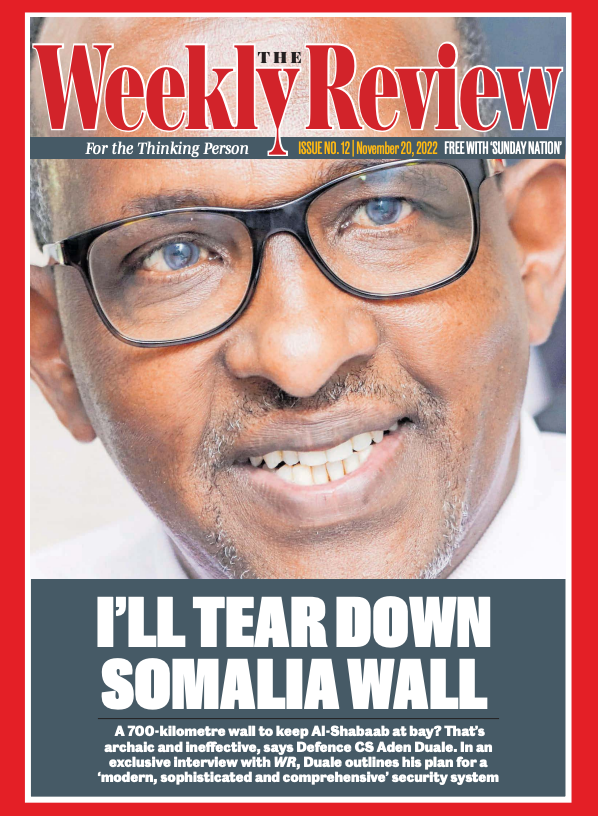 MikeOwuor's tweet photo. Weekly Review Issue No. 12: A 700-kilometre wall to keep Al-Shabaab at bay? That’s archaic and ineffective, says Defence CS Duale. In an exclusive interview with WR, Duale outlines his plan for a ‘modern, sophisticated &amp; comprehensive’ security system

https://t.co/KMvqdRshaL https://t.co/Pjxd7rp1z0