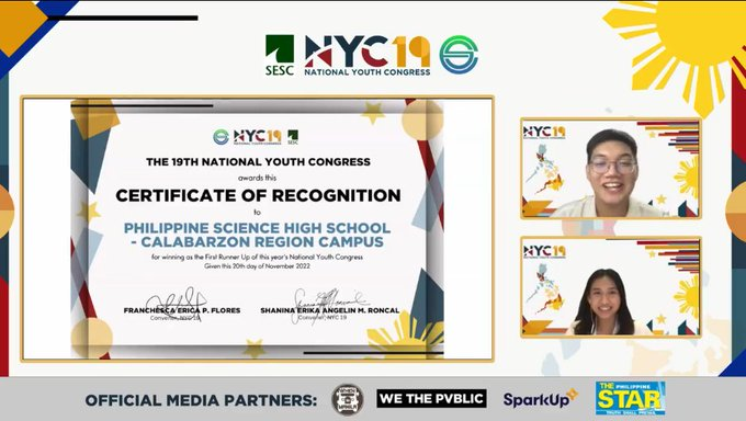 nycph20's tweet photo. Philippine Science High School - CALABARZON Region Campus placed 1st Runner-Up overall for NYC 19! Congratulations! https://t.co/wFUCAf0X5s