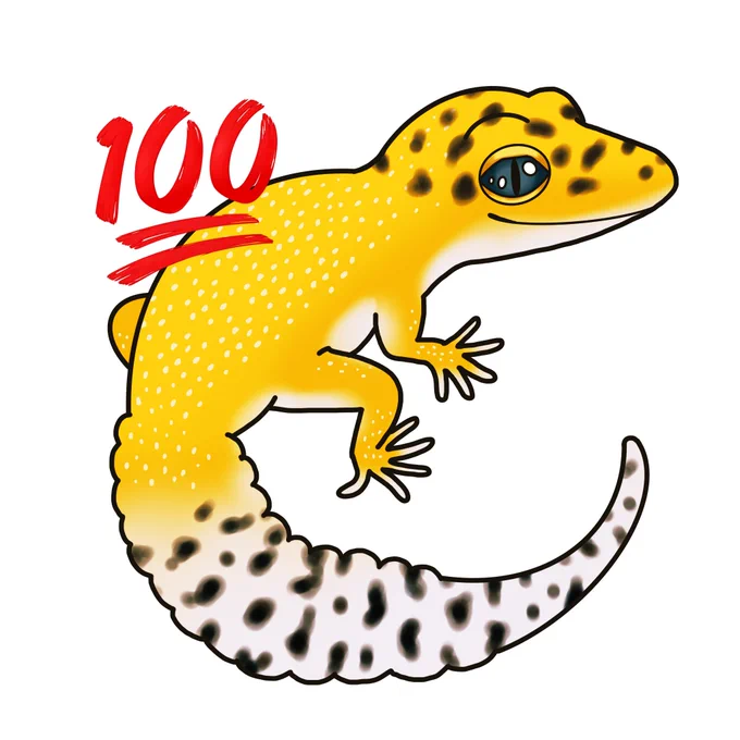息子に頼まれてヒョウモントカゲモドキ描いたよ〜!(無断転載されないようにスタンプしときました)これをユニクロTシャツにしてプレゼントしようと思って申請してみた!自分で欲しいTシャツ描いて作れるってすごいなぁ楽しい#ヒョウモントカゲモドキ #イラスト 