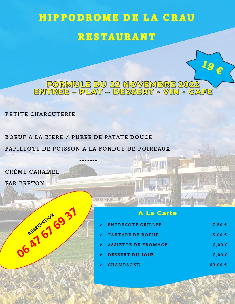 Hippodrome de la Crau_Off (@hippodromesalon) on Twitter photo 📢Mardi c'est du galop !
📆 22 novembre : Courses en plat à l'hippodrome de Salon-de-Provence ‼️
⏰ A partir de 11 h
🍽 Profitez du spectacle autour d'un repas
➡ Pour réserver, c'est par ici
hippodrome-salon-de-provence.fr/restaurant/
<a href="/francegalop/">France Galop</a> <a href="/pmu/">PMU</a> <a href="/salondeprovence/">salondeprovence</a> 📢Mardi c'est du galop !
📆 22 novembre : Courses en plat à l'hippodrome de Salon-de-Provence ‼️
⏰ A partir de 11 h
🍽 Profitez du spectacle autour d'un repas
➡ Pour réserver, c'est par ici
hippodrome-salon-de-provence.fr/restaurant/
<a href="/francegalop/">France Galop</a> <a href="/pmu/">PMU</a> <a href="/salondeprovence/">salondeprovence</a>