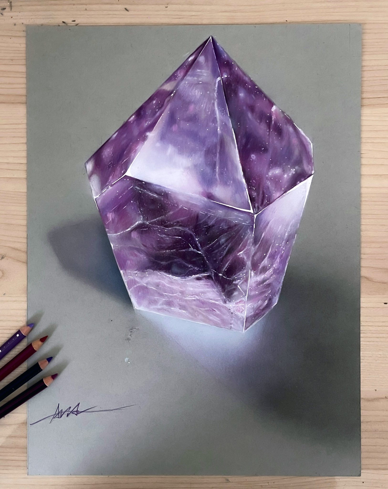 色鉛筆画 アメジスト(原画) ARIA🎨✏️ on X: 