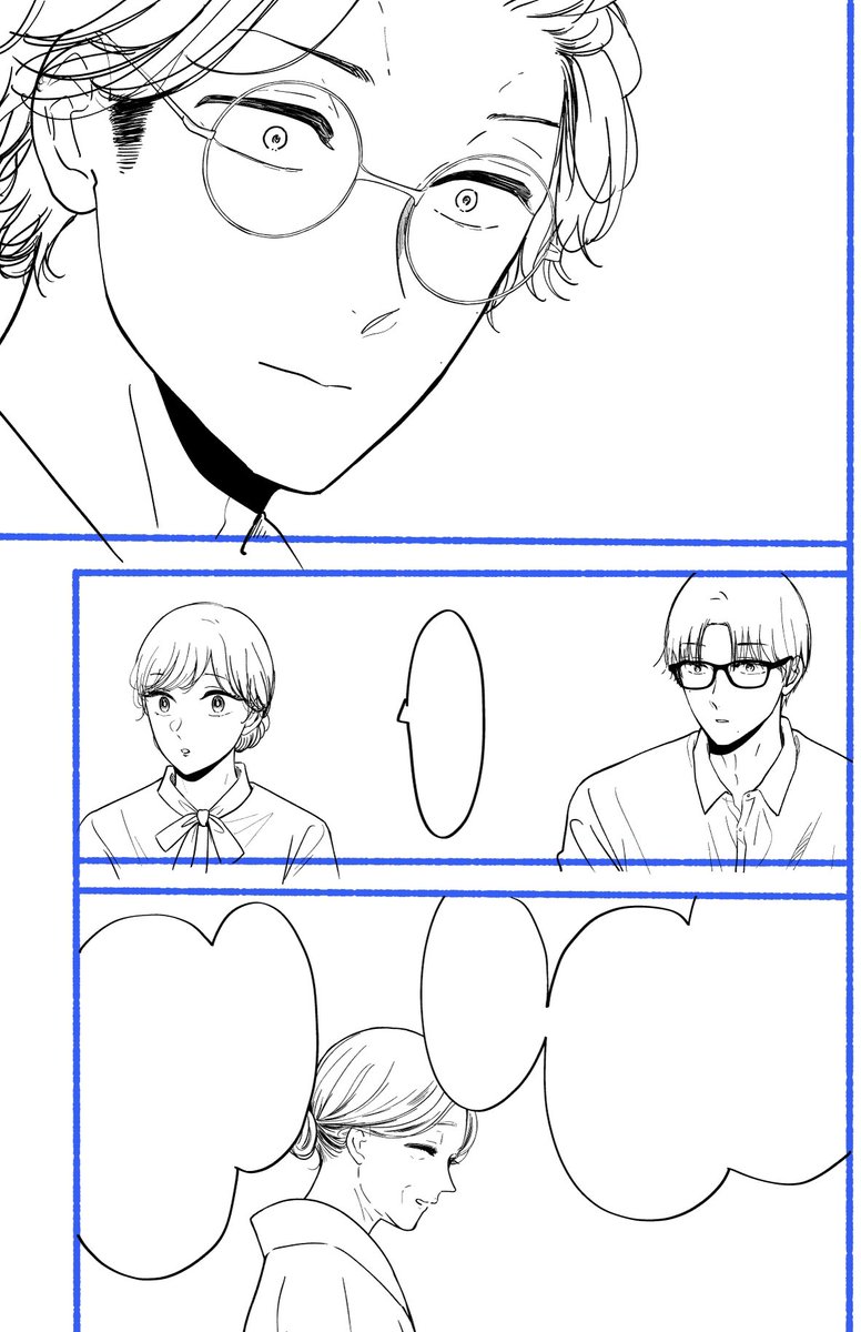 今日の作画、夫婦とお母さんと縁 