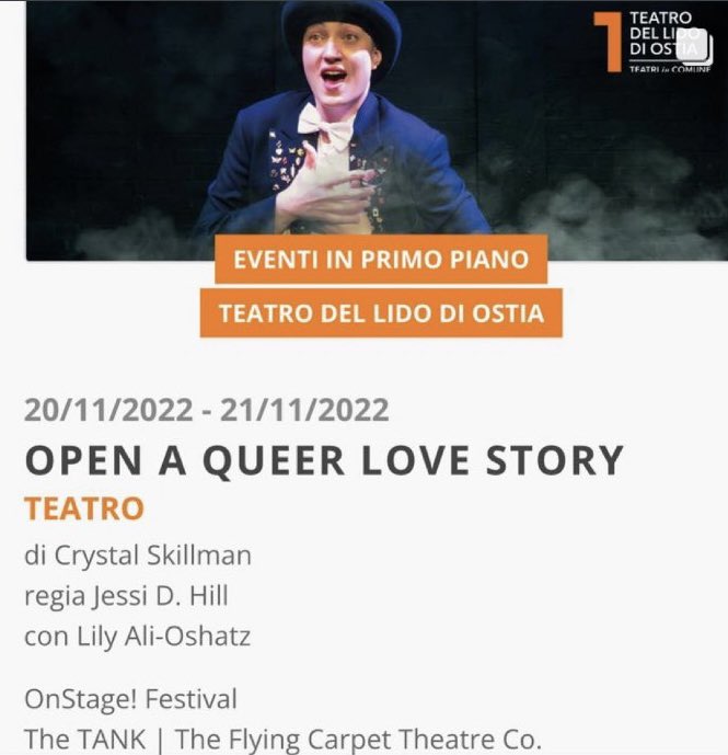 Oggi pomeridiana e domani matinée al <a href="/TLidodiOstia/">Teatro del Lido</a> con OPEN a queer love story 🌈 
#ostia #opentheplay #queerlovestory #LGBT #onstagefestival #americantheatre