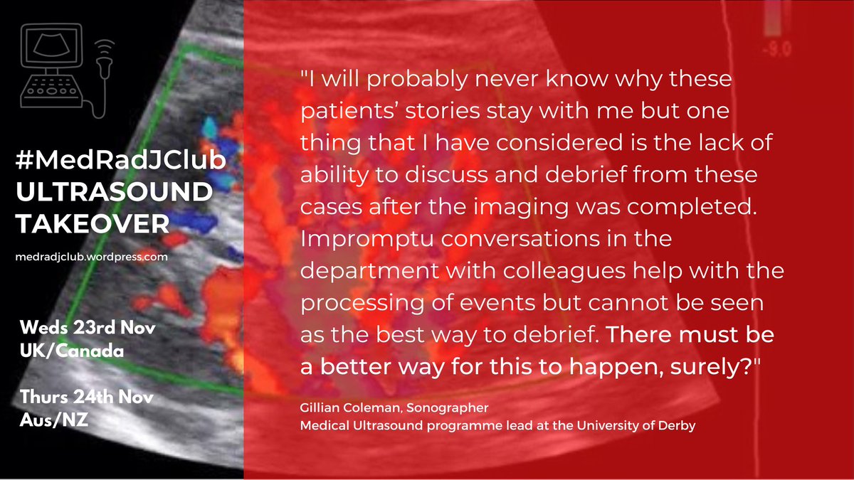 Ever wish you could debrief in a safe, supportive environment after a difficult experience at work? ✨Professional supervision✨ is our next #MedRadJClub topic. Read @GillianColema10's fab blog here: bit.ly/3gcJTjZ 

Chat details 👉 bit.ly/3UMLI5I