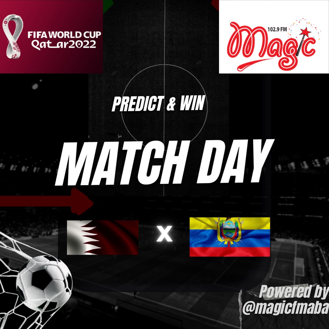 _enigma001's tweet photo. 10k up for grabs today!!!!
Predict the score line between Qatar vs Ecuador; the opening game of the #FIFAWorldCup
Note: You have to be following @magicFMAba
Winners will be announced after the game https://t.co/ivCaUjrXIe