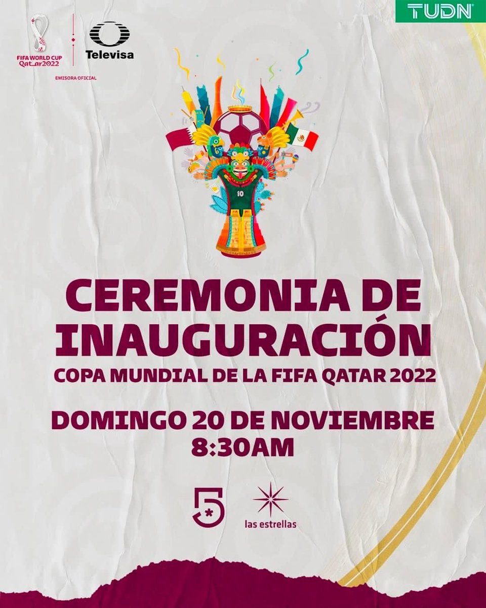 coachmemocorral's tweet photo. Celebremos lo que somos con el evento que paralizará al mundo ! 
Vive la Ceremonia de Inauguración y después un gran partido en #TUMundial 

🇶🇦 Qatar vs Ecuador 🇪🇨 
Mañana domingo 
⏰ 8:30 am 
@micanal5 

El Mundial se vive por #Televisa #LoRifadodeQatar 
#Un5ParaElMundial https://t.co/u2iRlKLZ0D