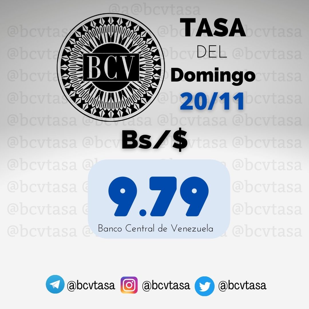 bcvtasa's tweet photo. 🛑Precio del Dolar Banco Central de Venezuela HOY
Domingo 20 de Noviembre. 

El tipo de cambio es el promedio de las operaciones en mesas de cambio de las instituciones bancarias

#preciodolarbancocentralhoy #dolarvenezuela 
#bcv #bancocentral #dolarbcv
#MercadoCambiario #BCV🇻🇪 https://t.co/HJLbhQSI4U
