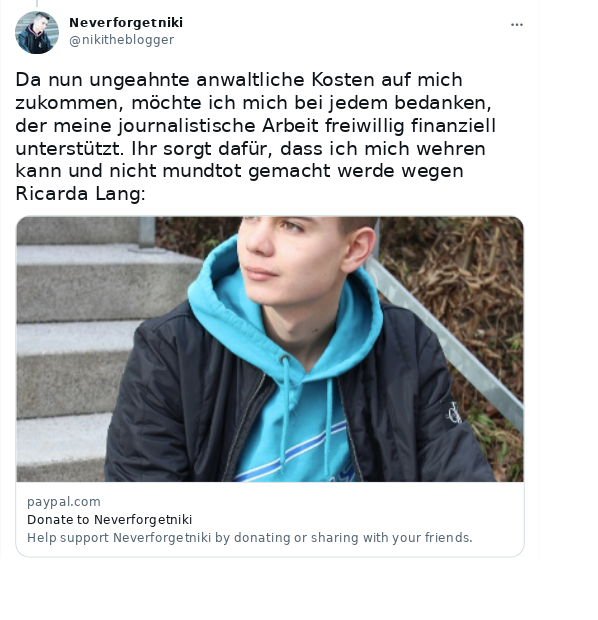 iSchnappi's tweet photo. #Wettendass 💩-Blogger #NikiSchreibtKacki jetzt seine Follower noch heftiger als sonst wg. "Spenden" anbaggert (hallo FA Göppingen), nachdem die Kripo Ulm gg. ihn ermittelt u. mind. Anwaltskosten, evtl. auch eine Strafe auf ihn zukommen? 😅
#NeverforgetNiki #FCKNZS @DerDanyal https://t.co/DR5MyIIYIB