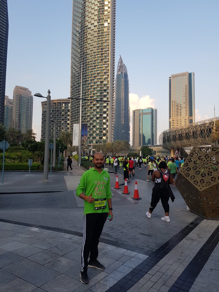 #DubaiRun #SaveSoil Thank you to the Leadership of Dubai for "Dubai Run" . My attempt to stay fit and spread the awareness to Save Soil.