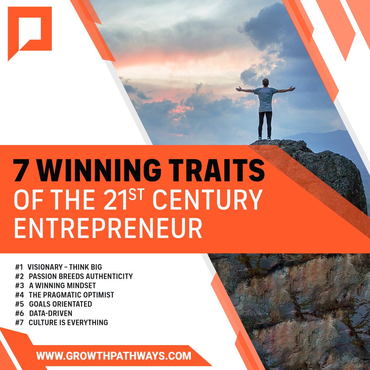 Entrepreneurs are the 21st century’s superheroes. They develop products that make our lives easier and better, create jobs, and take insane risks whilst inspiring us to follow our dreams.
The 7 winning traits of the 21st-century entrepreneur…
Do you have what it takes?