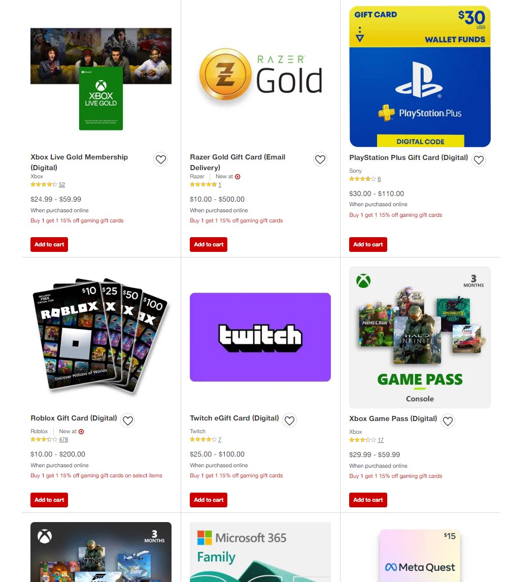 Wario64 on X: Buy 1 Get 1 15% off gaming gift cards at Target   #ad Steam gift cards are instore. A good way to get  a cheaper Steam Deck  /