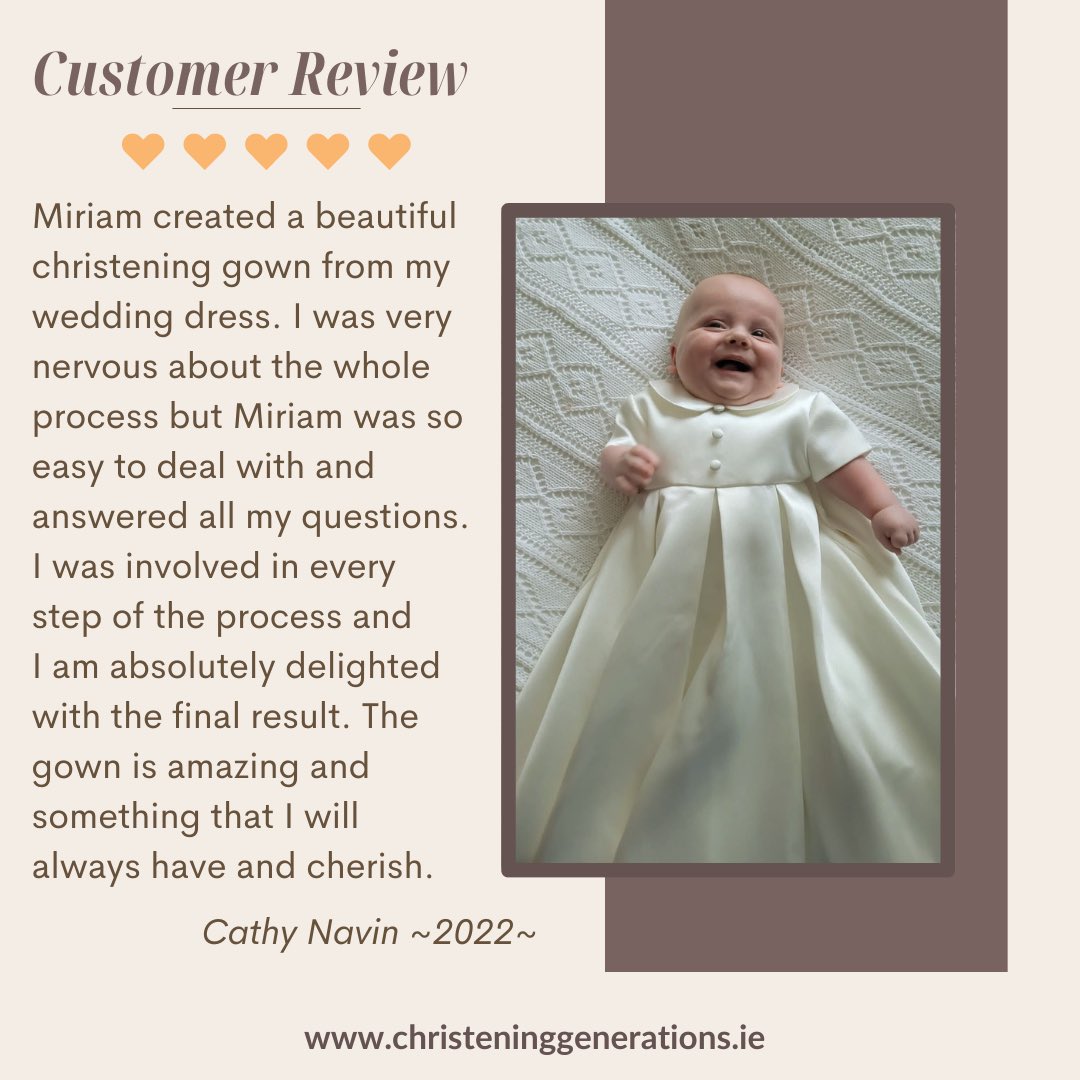 ChristeningGen's tweet photo. Look at that smile! 💛 a gorgeous baby, new family heirloom christening gown, a very happy customer 🥰 thanks Cathy for the beautiful photos and lovely review 💛 #christeninggenerations #curatorofmemories #heirloom #christeninggown #madeincarlow #sustainability #carlow https://t.co/xlm2koV6ab