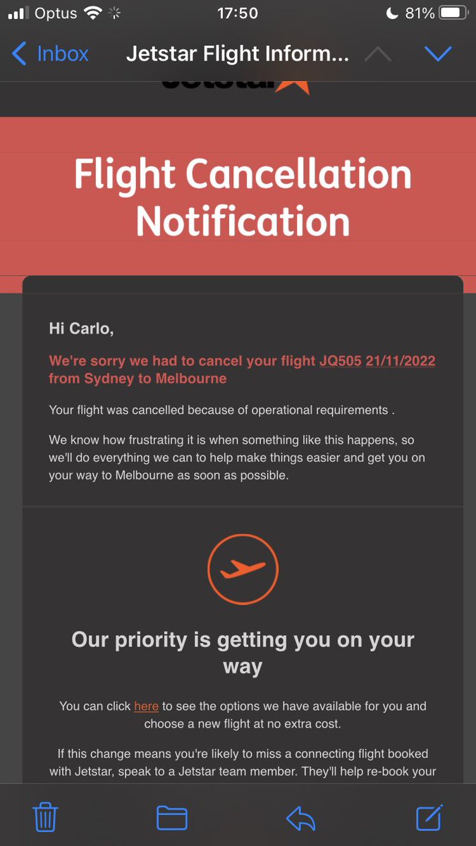 Massive thanks to <a href="/JetstarAirways/">Jetstar Airways</a> This is now the 2nd time in a few months they have cancelled my flight so unfortunately I won't be playing in Melbourne tomorrow. I will never fly with them again! Absolutely awful airline. I Tried my hardest to get a replacement but nothing! 😩