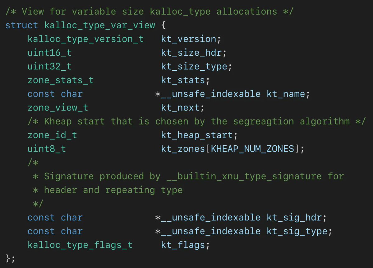 0xor0ne's tweet image. Kernel memory allocator hardening by @Apple
kheap, data split, memory sequestering, kalloc_type, temporal safery...
security.apple.com/blog/towards-t…
#apple #malloc #kalloc #memory #infosec #cybersecurity #exploit
