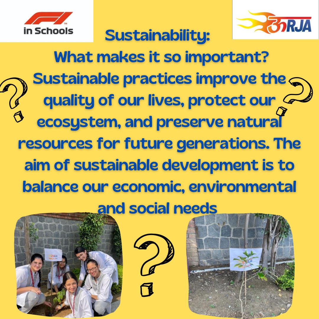 teamURJA_06's tweet photo. Your better choices are everyone's better world 🌎 …

Sustainability is a societal goal that broadly aims for humans to safely co-exist on Earth over a long time. F1 in schools helping the world in this aspect and have already bought a tremendous change! https://t.co/xqWGTq7Ghw