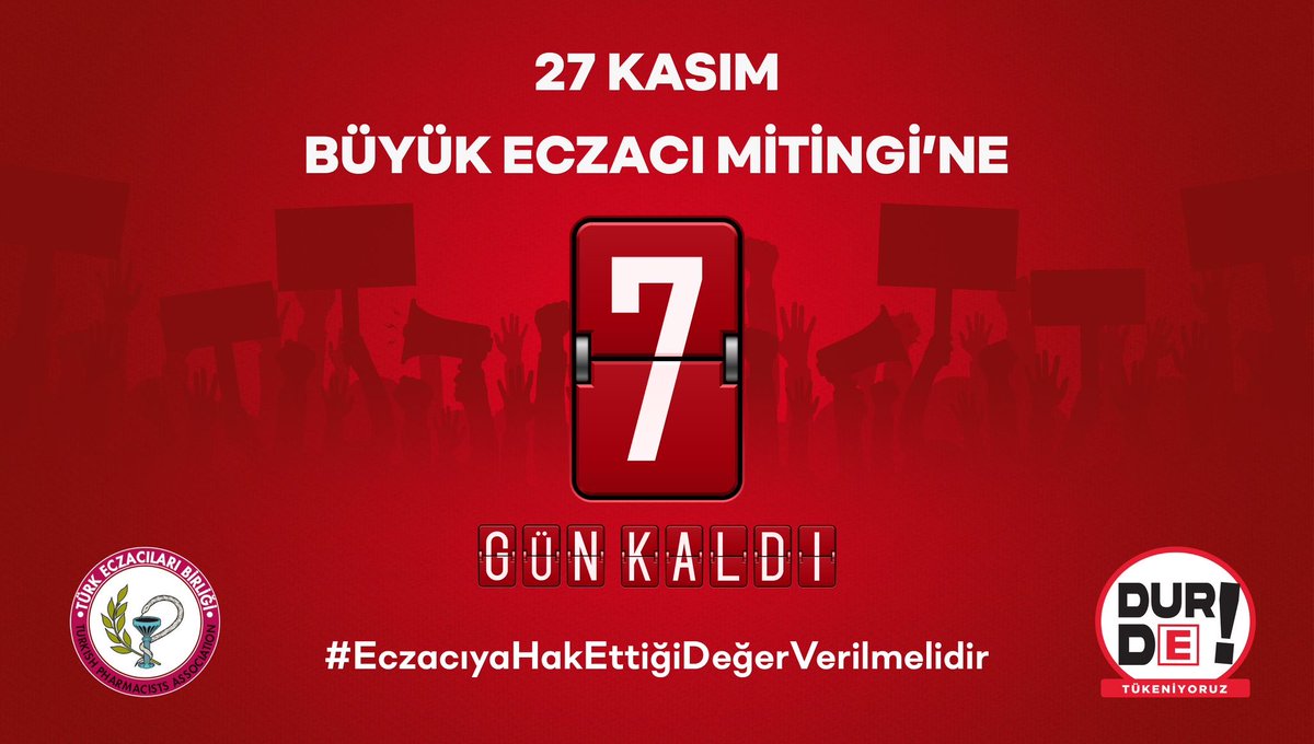 #27KasımBüyükEczacıMitingi
#EczacıyaHakEttiğiDeğerVerilmelidir
