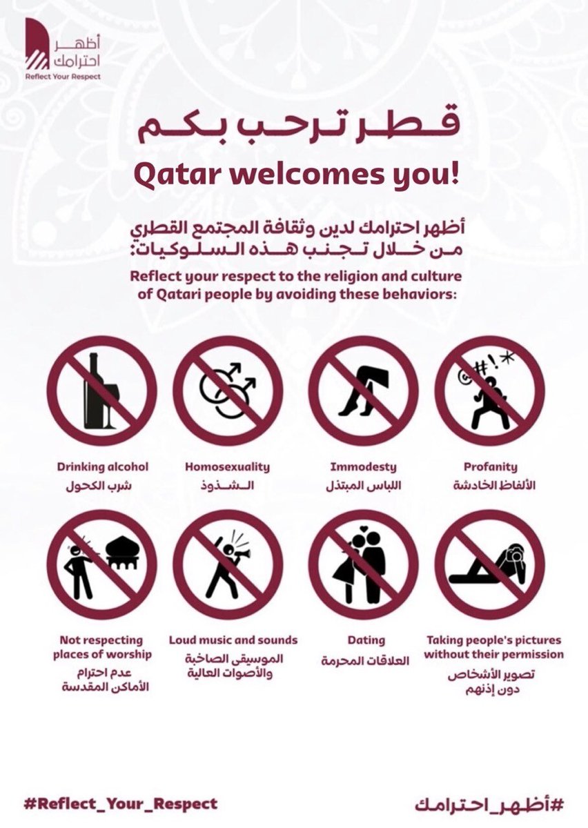 ELaurijssens's tweet photo. "De cultuur van de mensen"
De cultuur van een paar bullebakken die het prettig vinden om anderen te onderdrukken en uit te buiten bedoelen ze.
#BoycotQatar #BoycotWK #BoycottQatar2022 https://t.co/rzKRp9QC8d
