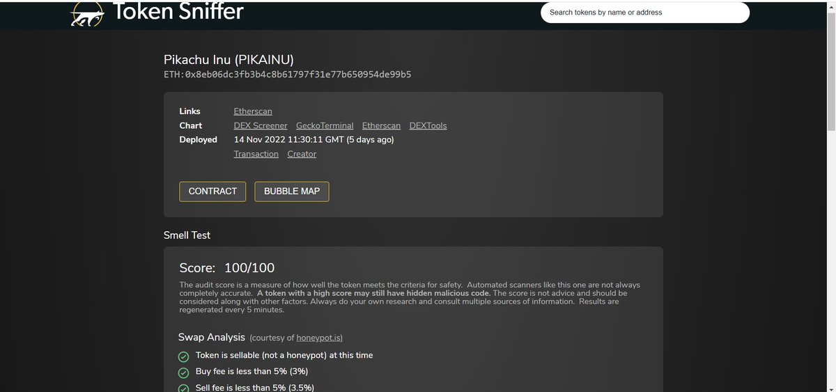 pikachuinuerc's tweet image. 🚨Tokensniffer UPDATE 🚨

100/100

⚡️Prolly Nothing⚡️

#pikainu #pikchuinu #tokensniffer #pikaarmy