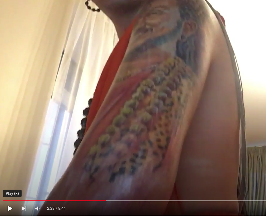 iamstevonny's tweet photo. Many have been given the blessing to tattoo a picture of #nithyananda on their bodies. Realizing that you are in a #cult and having a tattoo of a fraud guru covering your arm must be the toughest thing to wake up to every day. Hope he wakes up! #arrestnithyananda #paramashivam https://t.co/Swwjjvd51O