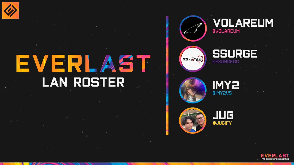 Starting off the year with our first LAN appearance at <a href="/EZoneMedia/">$4,000 EZone LAN</a> Brooklyn!

<a href="/volareum/">Sky</a> 🎮
<a href="/SSurgeGG/">Steven Portillo</a> 🎮
@Imy2vs 🎮
<a href="/jugify/">jug</a> 🎮
@VoroGG 🧠