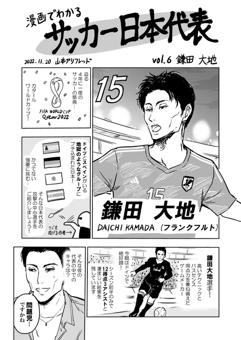 漫画でわかるサッカー日本代表。鎌田大地編。#サッカー日本代表 