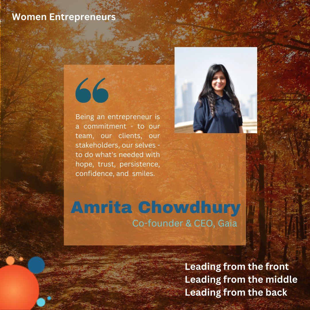 Leading from the front, middle, and back...
#womenentrepreneurs #womenfounders 
<a href="/GaiaSmartCities/">Gaia Smart Cities</a> <a href="/GaiaDotin/">Gaia</a>