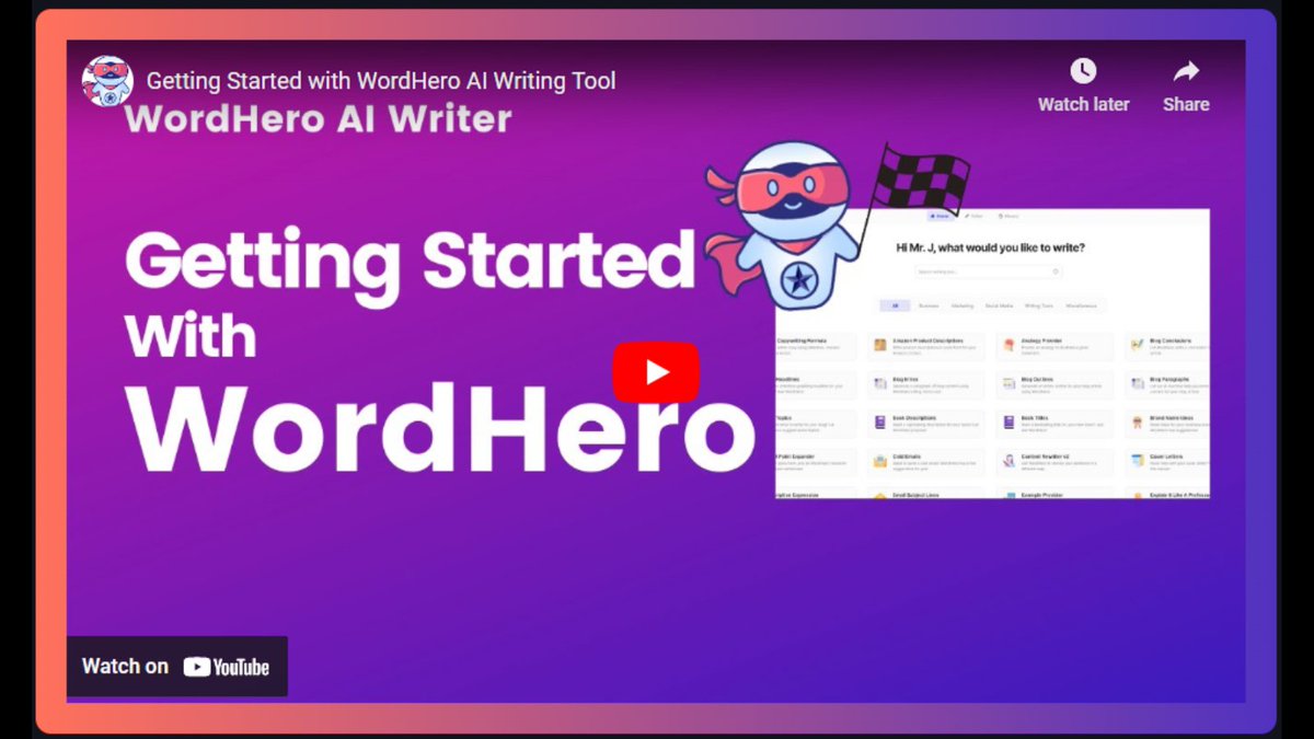 mzuraja's tweet image. 🔥 Watch WordHero in Action 🔥
👉 mzuraja.com/wordhero-revie…

#blogwritingtools #articlewritingsoftware #digitalmarketingcontentwriting #writingaisoftware #writingassistancesoftware #writingassistantapp #rytraiwritingtool #rytralternative #generatearticleai #googleaiwriter #ai