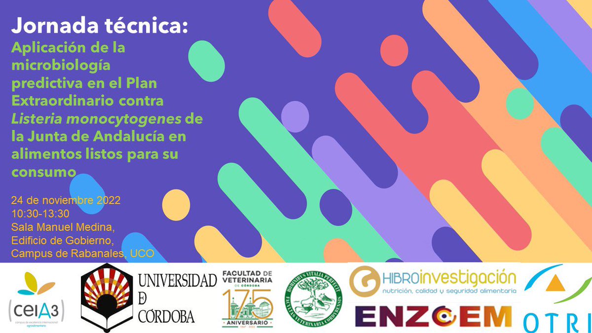 HibroResearch's tweet photo. Jornada técnica sobre aplicación de la microbiología predictiva en el plan extraordinario contra L. monocytogenes @VeterinariaUCO @UCO_otri https://t.co/GJElK0HDpk