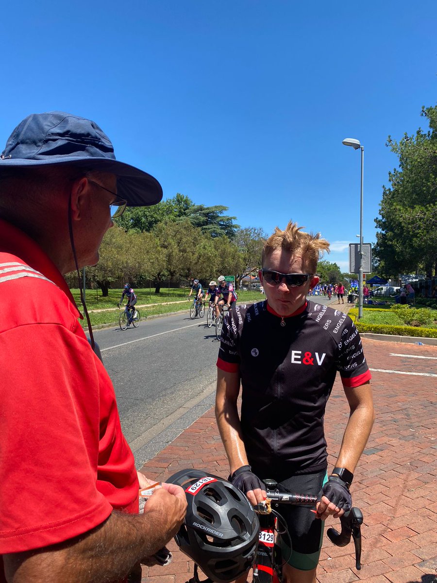 Team St David's Inanda Panda Luke Veitch (Grade 10) taking a quick break before his last 30kms to go on the <a href="/RideJoburg/">Ride Joburg</a> 97km route @StDavids_Marist <a href="/MaristOldBoys/">St David’s Marist Old Boys</a> #RideForAPurpose #VirginActive947RideJoburg