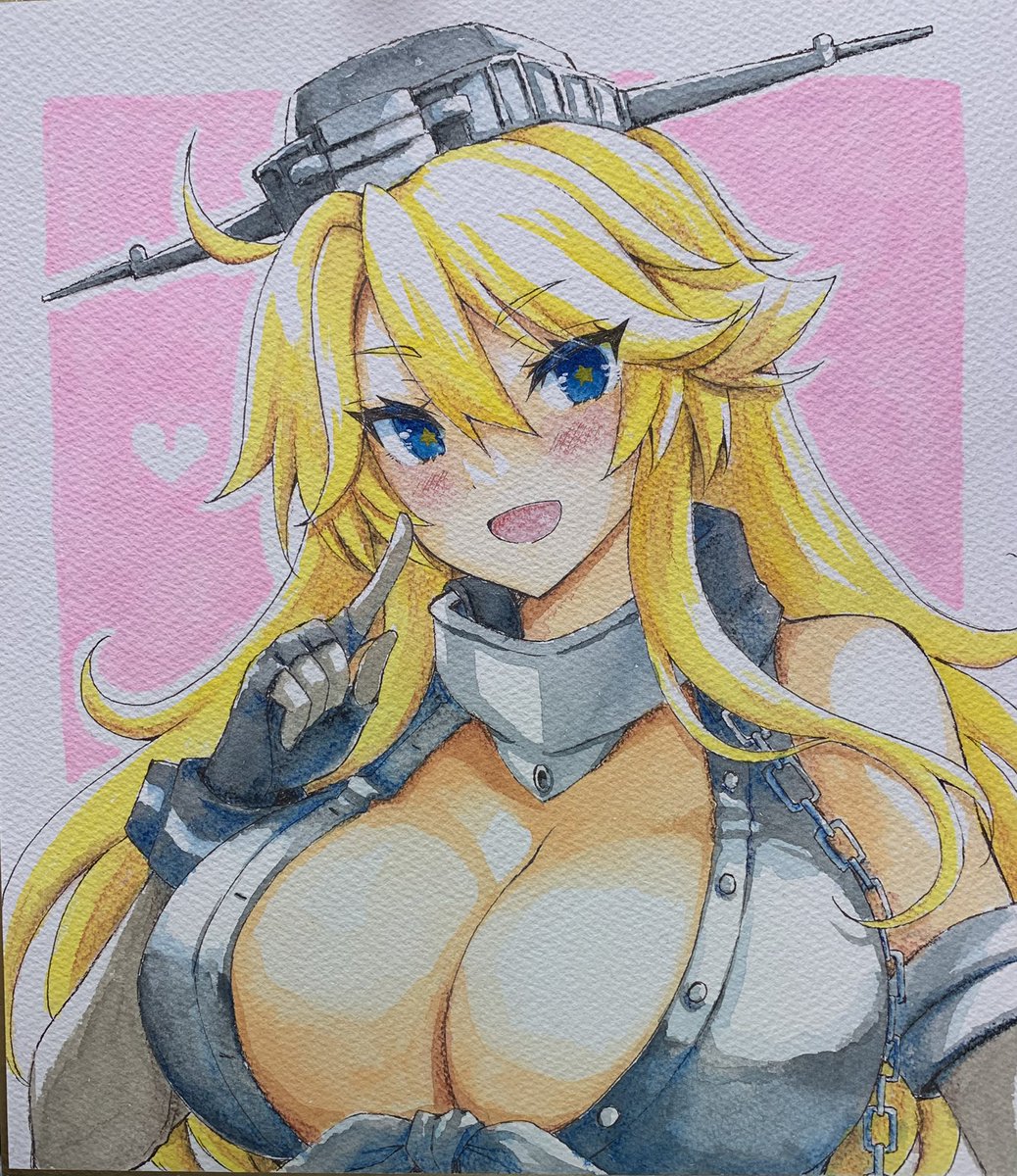 ご依頼アイオワ色紙と武蔵しゃん2色塗り色紙出来ました〜😀 