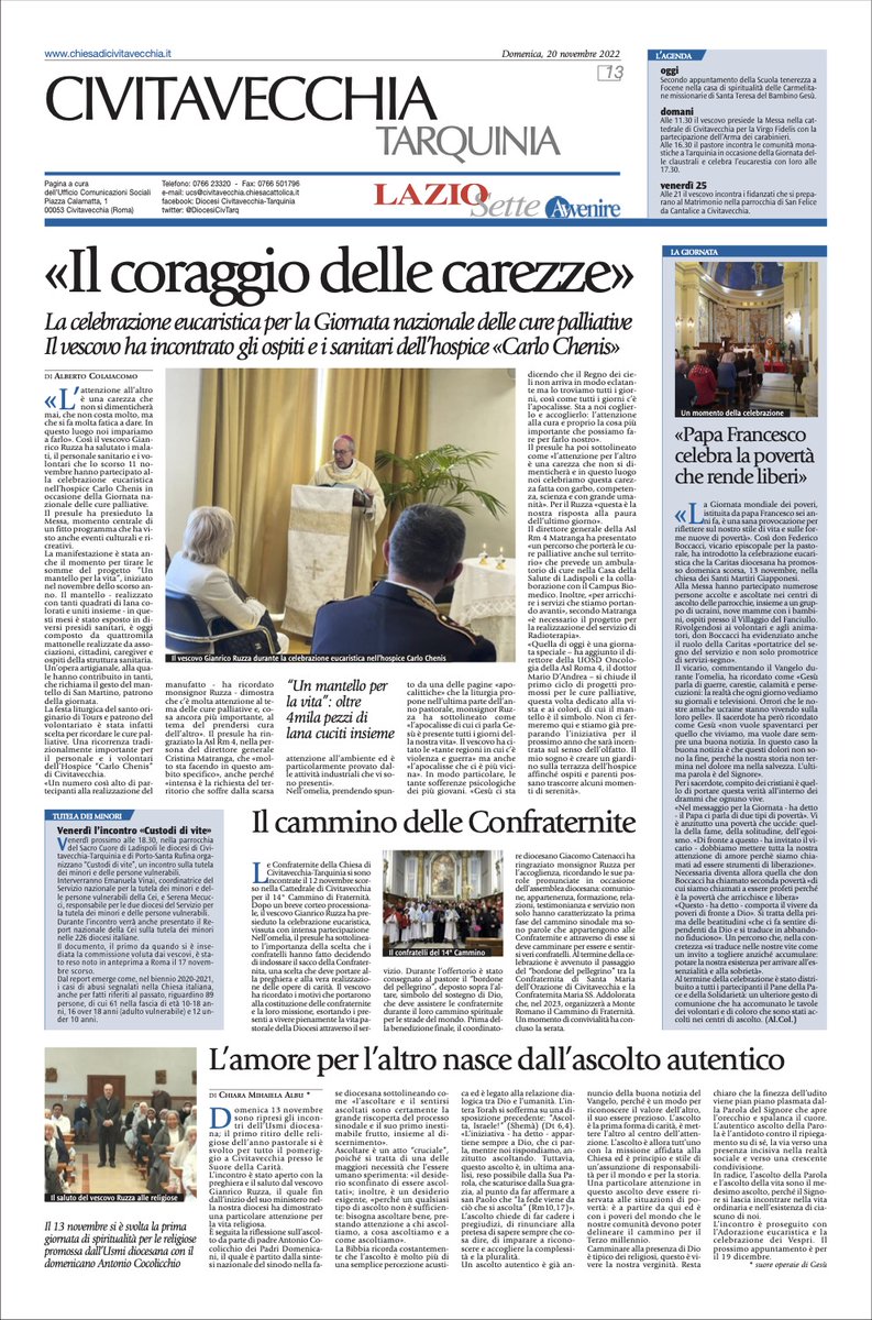 DiocesiCivTarq's tweet photo. La pagina diocesana di #Civitavecchia-#Tarquinia su Avvenire nell'inserto Lazio Sette.

👇 L'edizione di domenica #20novembre
https://t.co/1I7vTFEOEY https://t.co/magYMU0Qrs
