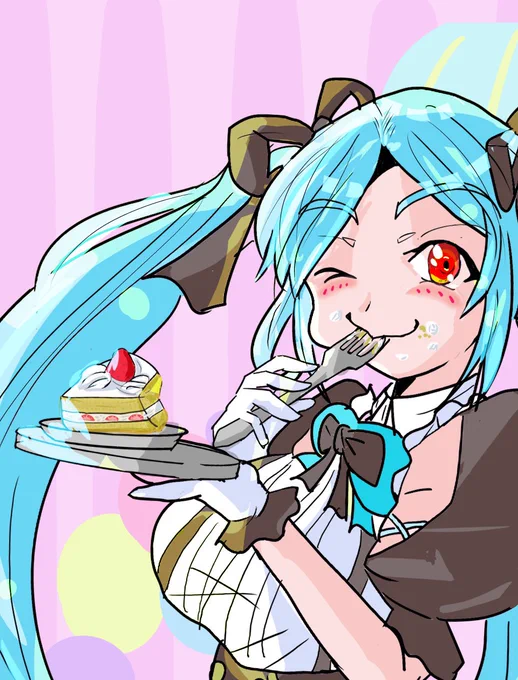 気に入ってる1枚だったので手直ししてみたけど、さらに可愛く描けるようになったと思う(*'ω`*)←さっき→昨年 