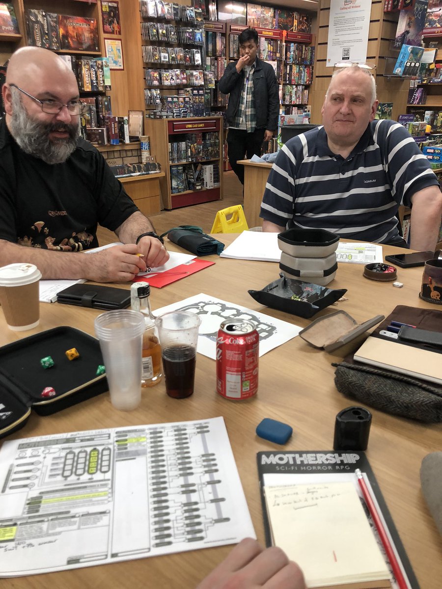 And last but certainly not least <a href="/rta_podcast/">Run the Adventure</a> running myself @claws_on, Ian &amp; Mark through my first ‘proper’ Mothership scenario. Did everyone die? Possibly. Did I kill them all for the greater good? Also possibly.