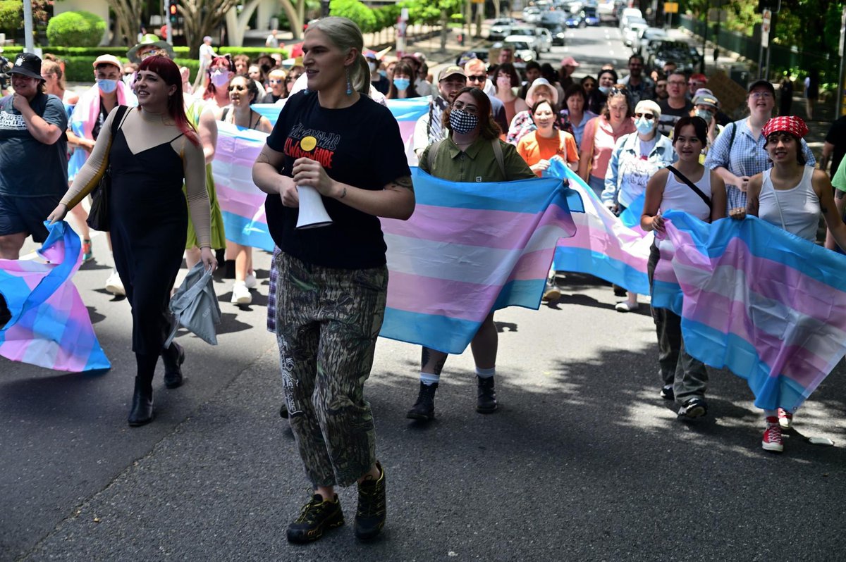 Amy Sargeant 🏳️⚧️🇵🇸 (@amy_sargeant_) on Twitter photo Meanjin gang stands with trans and gender diverse folk. The TERF hate group <a href="/IWDBrisMeanjin/">IWDBrisbaneMeanjin</a>’s event was cancelled and we marched in peace. We are not going anywhere, and we are winning. Meanjin gang stands with trans and gender diverse folk. The TERF hate group <a href="/IWDBrisMeanjin/">IWDBrisbaneMeanjin</a>’s event was cancelled and we marched in peace. We are not going anywhere, and we are winning.