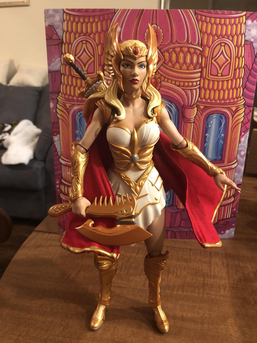Victoria_Miller's tweet photo. I got a little something in the mail today that made my inner child super happy. Worth every penny. 😍#mondo #shera #princessofpower #motu #mastersoftheuniverss https://t.co/xUws38JPou