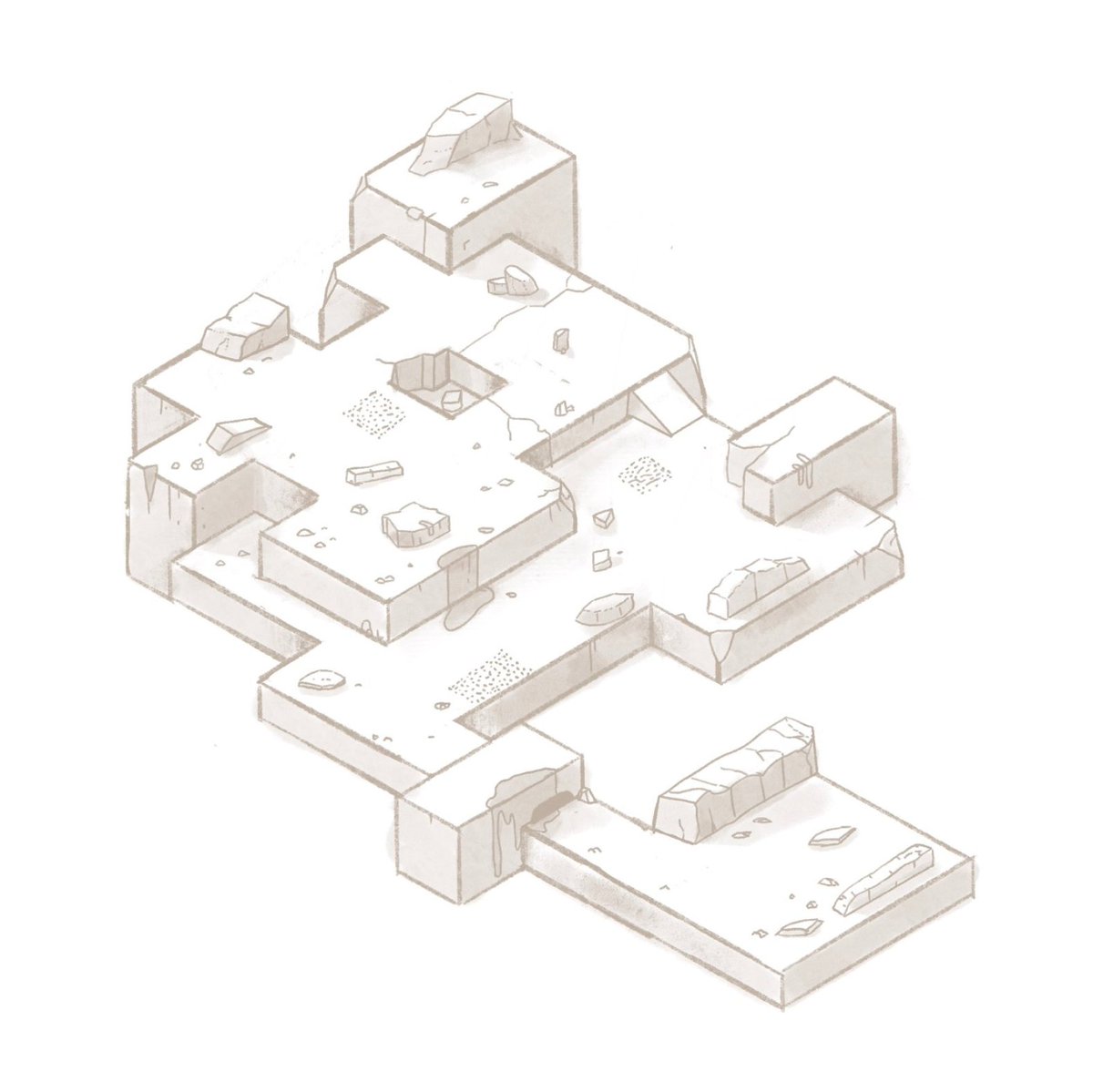 Time to add a third dimension to our game prototype <a href="/JeremBoo/">jeremboo</a>  #gamedev #indiedev #Procreate #maps