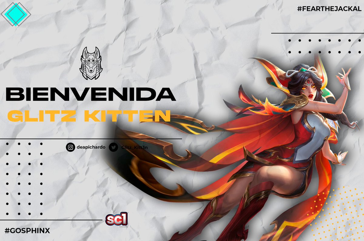 💛| S P H I N X 

Alguien que apoya en todo momento al equipo y que viene a apoyar en el carril inferior y central ha llegado
Su ánimo y carisma la hacen brillar en el grupo
¡Bienvenida <a href="/Glitz_Kitt3n/">Brillo Gatito✨🌌</a> !