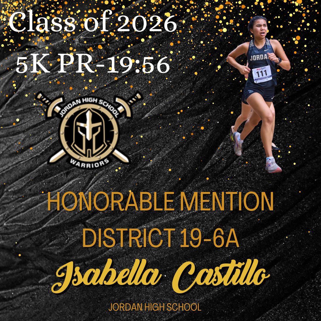 Awesome job, <a href="/isabellac26_/">isabella castillo</a>! This freshman is a fierce competitor and loves competing! <a href="/KK_Trnka/">Kymberlee Trnka</a> <a href="/MrCoachAllen/">Mabry Allen</a> <a href="/JordanHSAthlet1/">JordanHSAthletics</a> <a href="/JHSWarriors_ABC/">Jordan Athletic Booster Club</a>