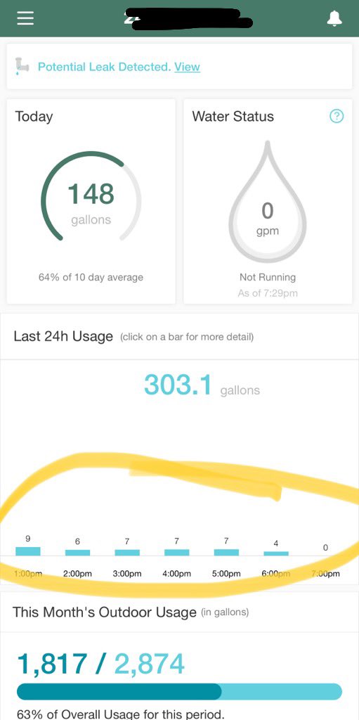 Shout out to <a href="/flumewater/">Flume Smart Water System</a> to alert me my hose was (and had been 😬) running 🤦🏻‍♂️ ! #flume #flumewater
