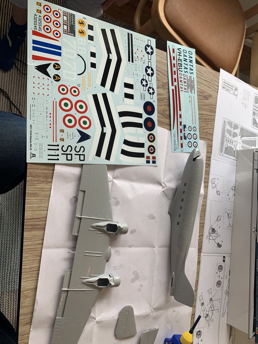 tpsara74's tweet photo. Model building with my sons. Qantas, RAN, RAF, USAAF, Armee D’ Aire or Aeronautica Militare. Decisions, decisions! https://t.co/f4uohwJl0q