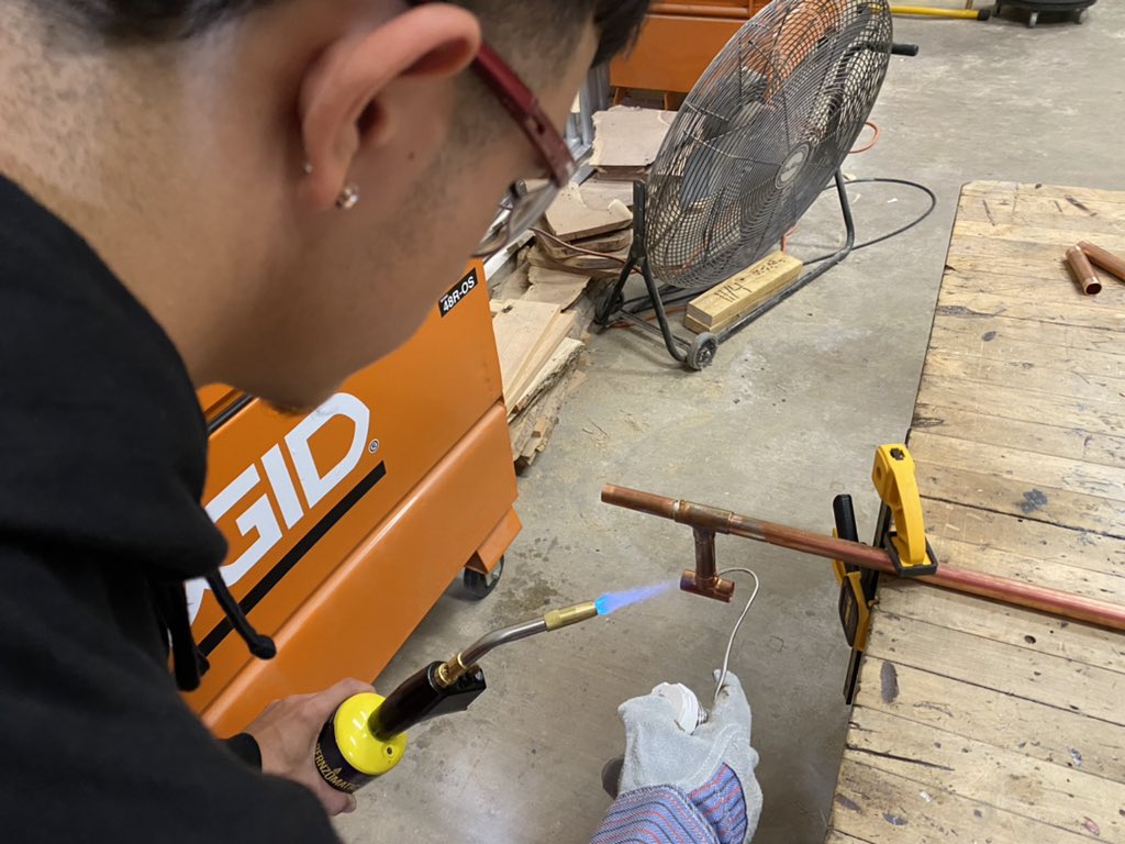 Learning the plumbing skills that make a career! #careerready <a href="/burleson_cte/">Burleson ISD CTE</a> <a href="/BurlesonISD/">BurlesonISD</a>